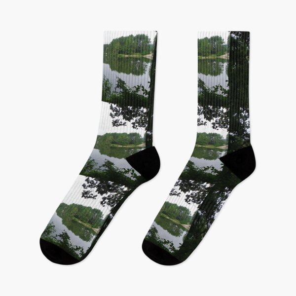 Item preview, Nature Photograph Pine Trees & Lake designed and sold by tamdevo1.