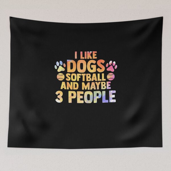 Item preview, I Like Dogs Cute Softball Baseball Fan Sports Lover designed and sold by Nessshirts.