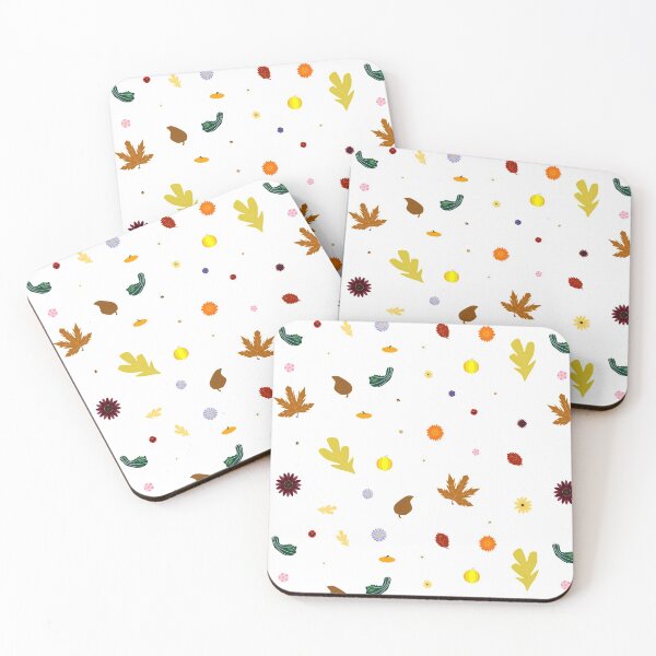 Item preview, AUTUMN - Fall Leaves, Gourds, Flowers, and Acorns Version 2 (Void White) designed and sold by CoraDaffodil.