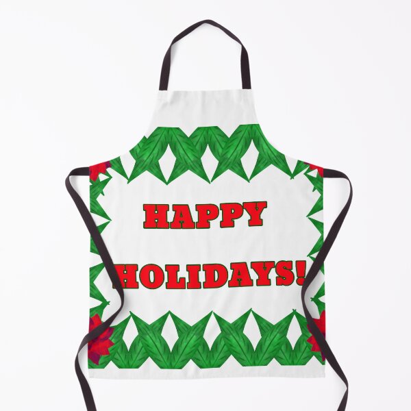 Item preview, Happy Holidays greetings w/ green leaves and red flowers frame designed and sold by Midnightviera.