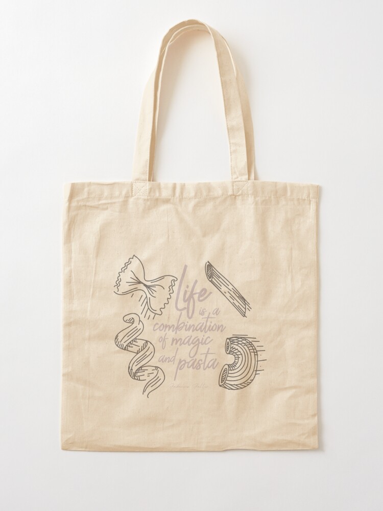 Magic & Pasta Fellini Quote: Organic Tote Bag Natural