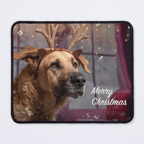 Item preview, Merry Christmas Dog Wearing Antlers Design designed and sold by OByD.