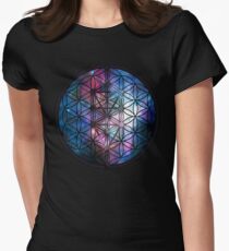 Sacred Geometry: Flower Of Life / Tree Of Life (Painted Cosmos) Women's Fitted T-Shirt