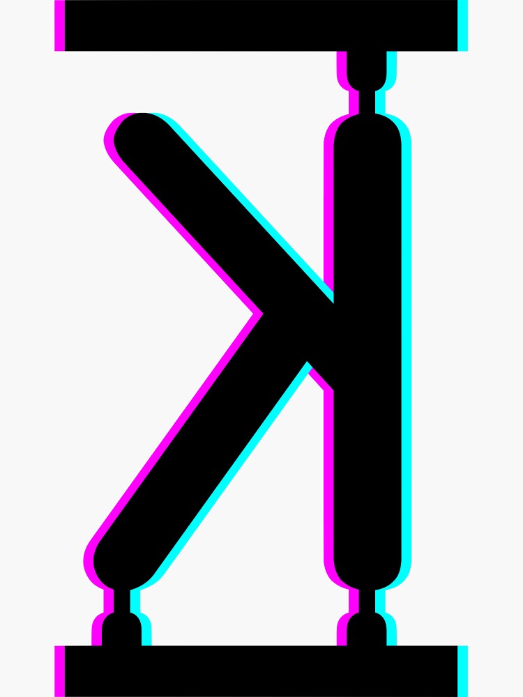 "Backwards letter K" Sticker for Sale by flyback Redbubble