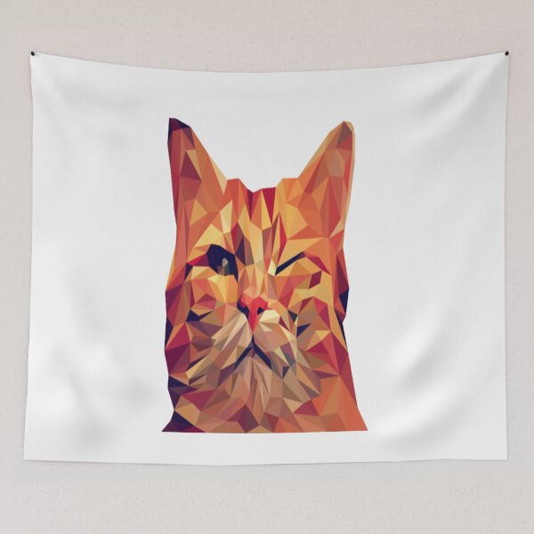 Item preview, Cat graphic polygons T-shirt designed and sold by masteriven.