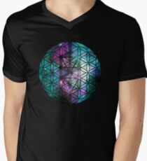 Sacred Geometry: Flower Of Life / Tree Of Life (Painted Cosmos II) Men's V-Neck T-Shirt