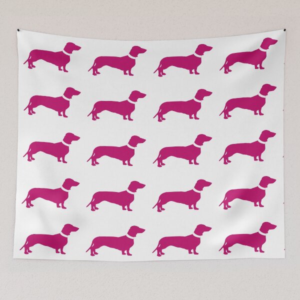 Item preview, hot pink dachshund designed and sold by polkadotjelly.