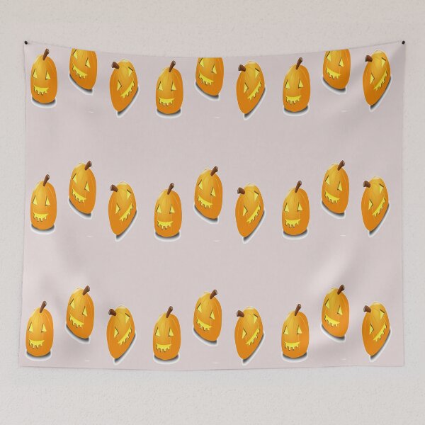 Item preview, Orange pumpkin heads pattern designed and sold by tetibright.