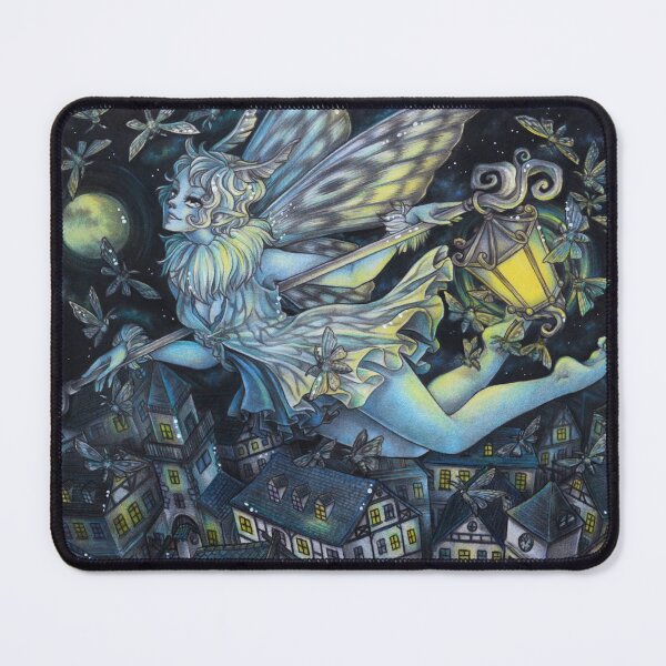 Item preview, Moth fairy with lantern over city Fantasy Mangagirl designed and sold by ZadzeneaArt.