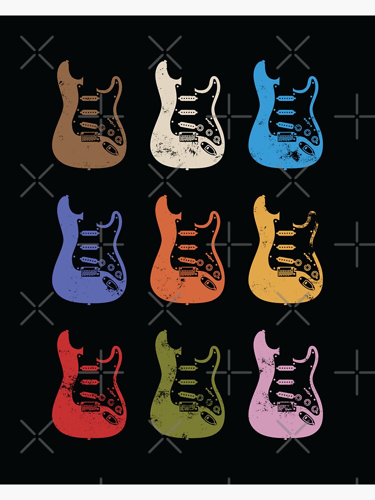"SStyle Electric Guitar Bodies Colorful Theme" Sticker by nightsworthy