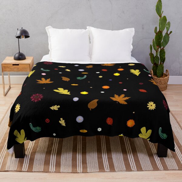 Item preview, AUTUMN - Fall Leaves, Gourds, Flowers, and Acorns Version 2 (Void Black) designed and sold by CoraDaffodil.