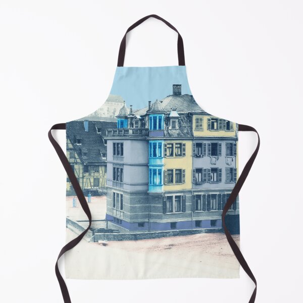 Item preview, we stroll through the narrow streets and look at the architectural buildings. We look into the Schmiedtorstrasse with its half-timbered houses and recognize the castle in the background.
The design by mallybeau Mauswohn shows a colored collage with Schm designed and sold by Mauswohn.