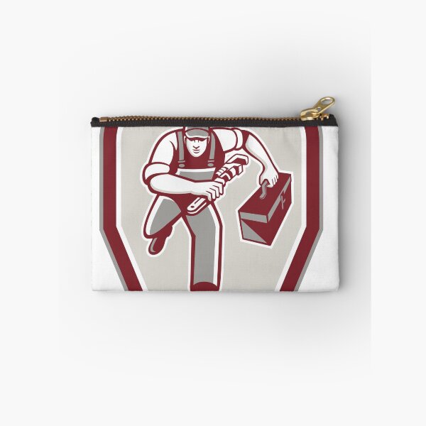 Item preview, Plumber Carry Toolbox Wrench Running Retro designed and sold by patrimonio.