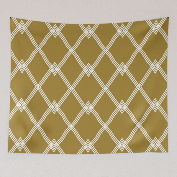 Item preview, Golden yellow and white diamond striped Argyle pattern designed and sold by BLMcreations.