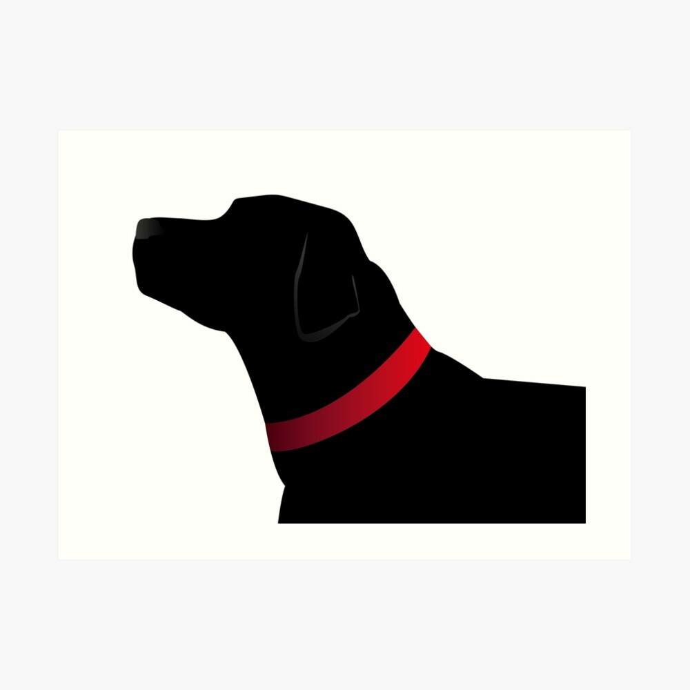 Nipitshop Patches Black Lab Labrador Cute Dog Red Collar Cartoon