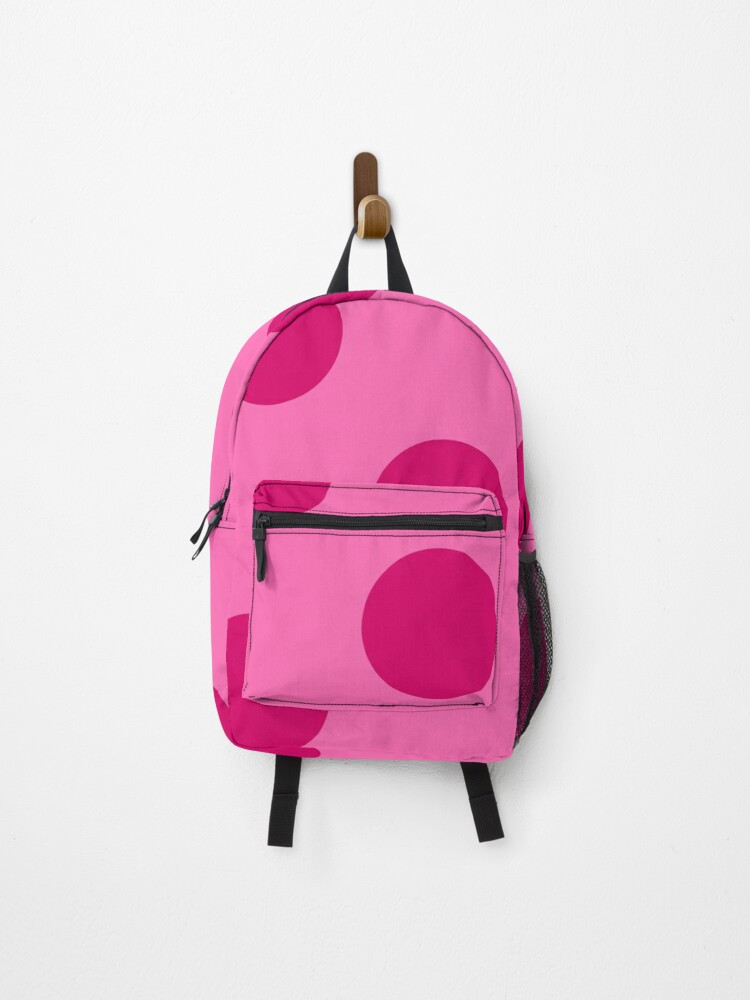 Extra Large Dark Hot Pink Polka Dots on Light Hot Pink Backpack by  SpotsDotsPrints