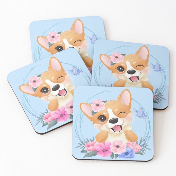 Item preview, Corgi in a flower ring - Cutest Corgi  designed and sold by Marie Young.