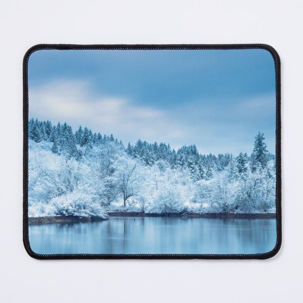 Item preview, Blue Winter Snowy Lake Forest | Winter Mood designed and sold by PinkRainbow.