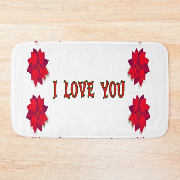 Item preview, I love you with red flowers frame designed and sold by Midnightviera.
