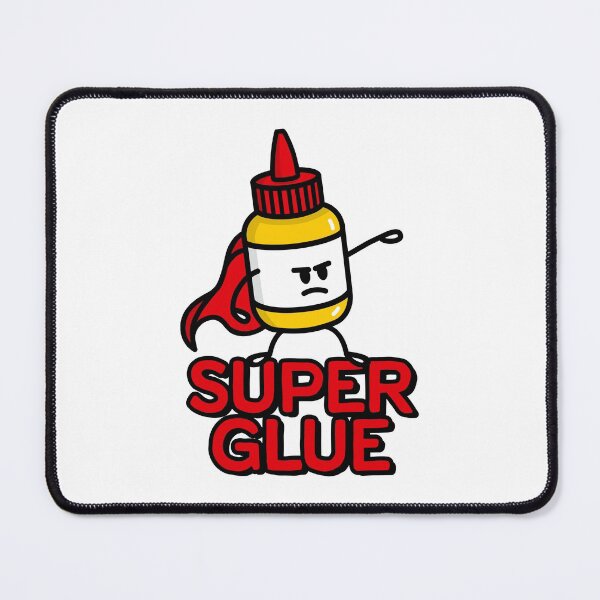 Item preview, Super glue super hero hero funny glue pun cartoon designed and sold by LaundryFactory.
