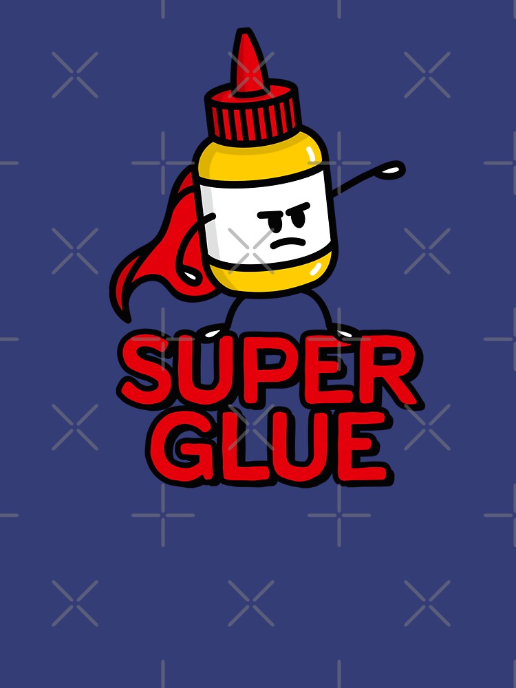 Super glue super hero hero funny glue pun cartoon Essential T-Shirt for  Sale by LaundryFactory