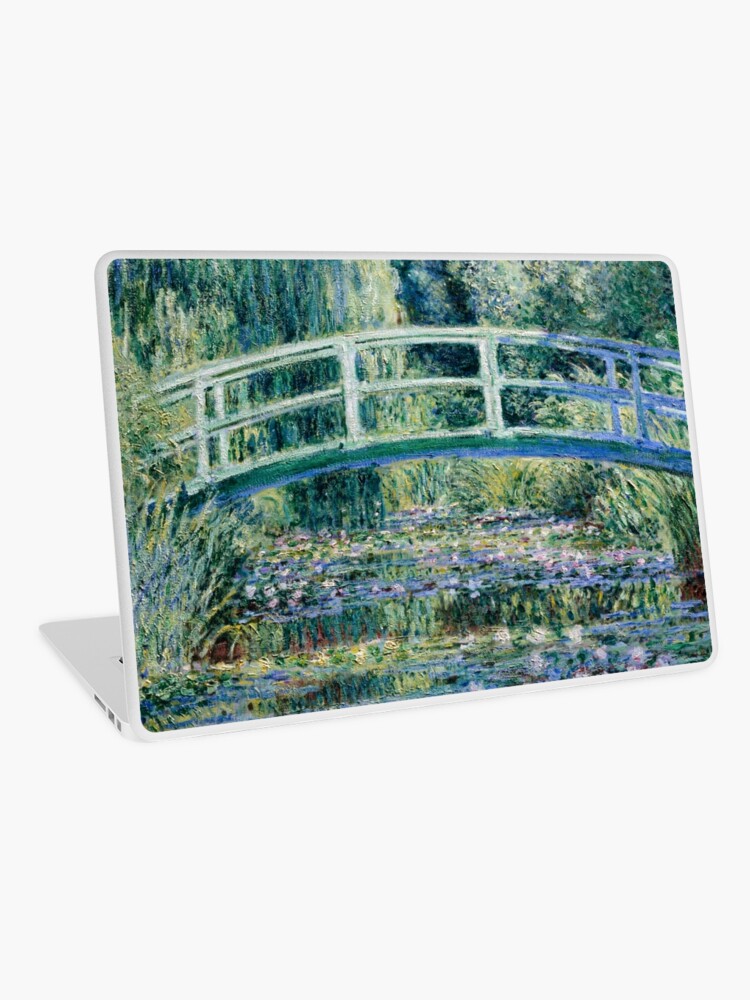 Aperçu 1 sur 2. Skin adhésive d'ordinateur avec l'œuvre Art Impressionniste Nymphéas et Pont Japonais (1899) par Claude Monet créée et vendue par Designedbysm.