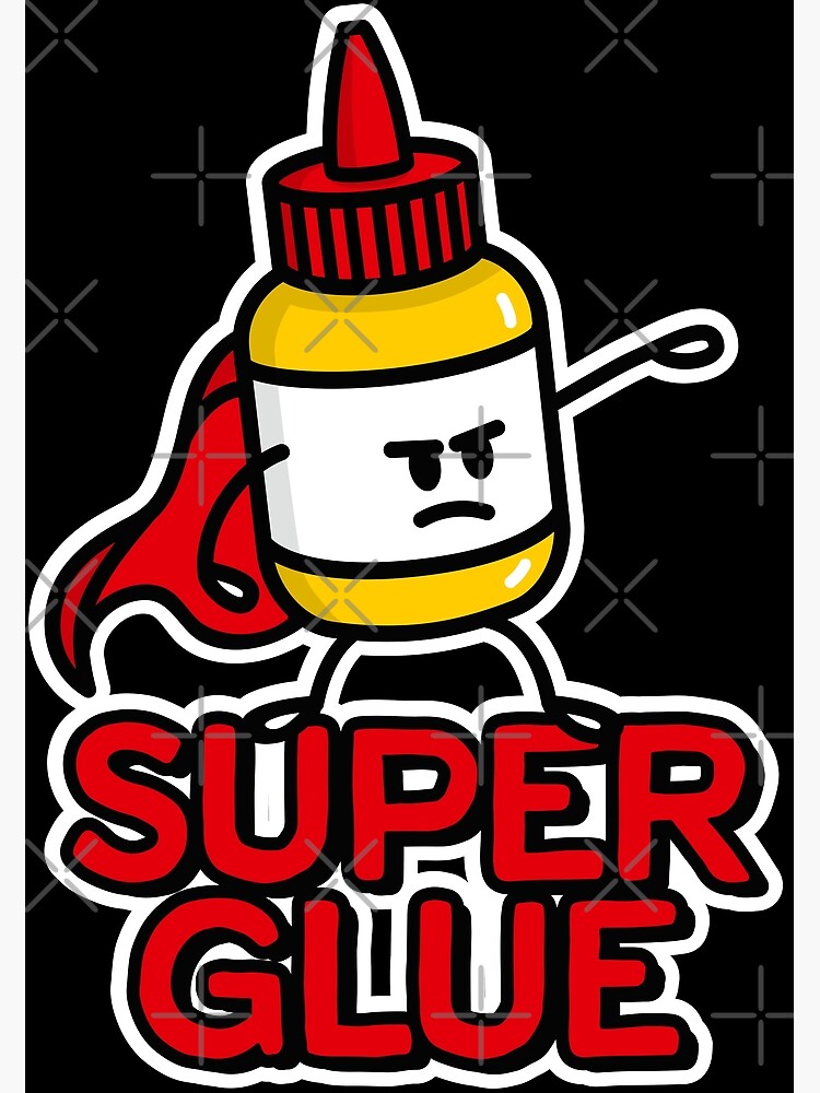 Super glue super hero hero funny glue pun cartoon' Sticker