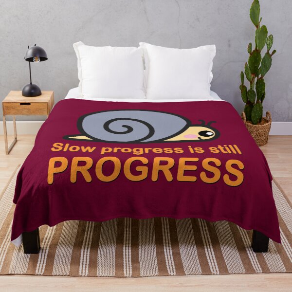 Item preview, Slow progress is still PROGRESS. Typography and Cute Kawaii Snail designed and sold by Brasilia.