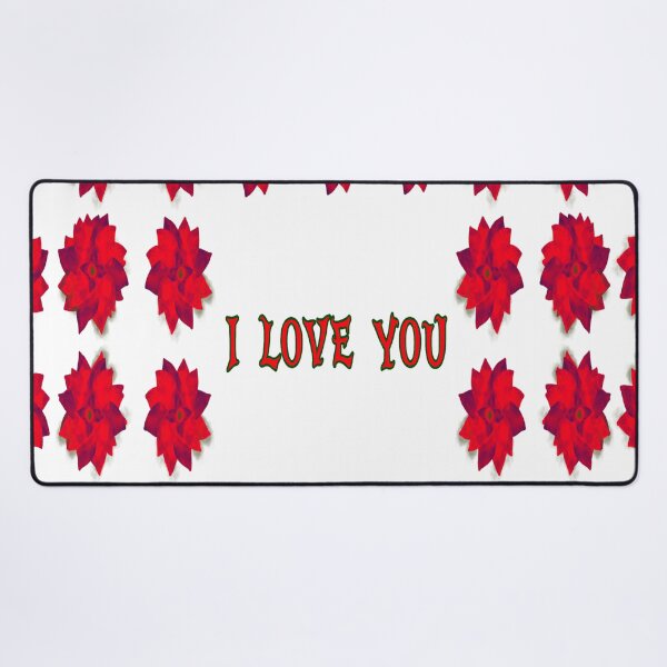 Item preview, I love you with red flowers frame designed and sold by Midnightviera.