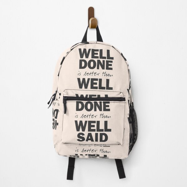 Item preview, Well done is better than well said, Benjamin Franklin motivational quote, beige version, working hard and never giving up, inspiration, home, wall art designed and sold by Spallutos.