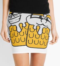 friends team crew cool funny face alive comic cartoon thirst logo beer pitcher drinking drinking party celebrate drinking alcohol symbol cool shirt oktoberfest Mini Skirt