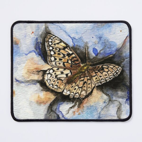 "Floating on the Wind" Watercolor Butterfly Painting Mouse Pad