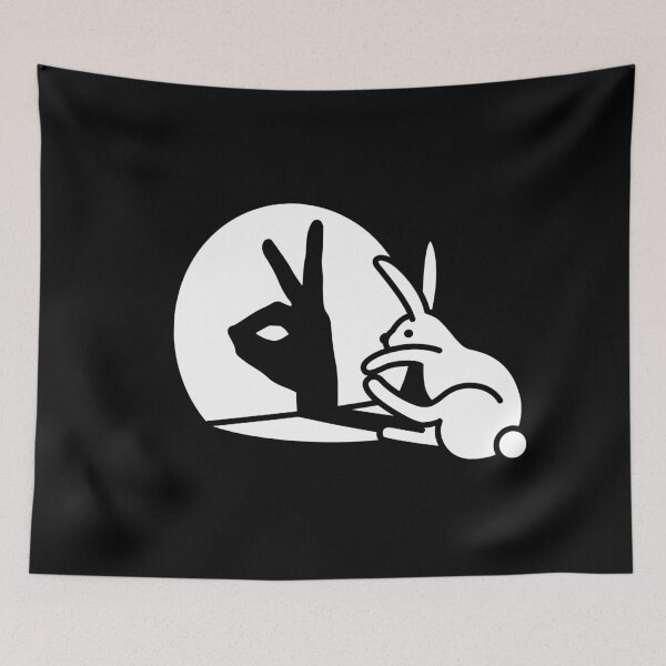 Item preview, Funny Rabbit shadow hand shadow puppets bunny figure pop art designed and sold by LaundryFactory.