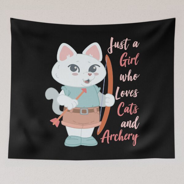 Item preview, Just A Girl Who Loves Cats and Archery Gift graphic designed and sold by theodoros20.