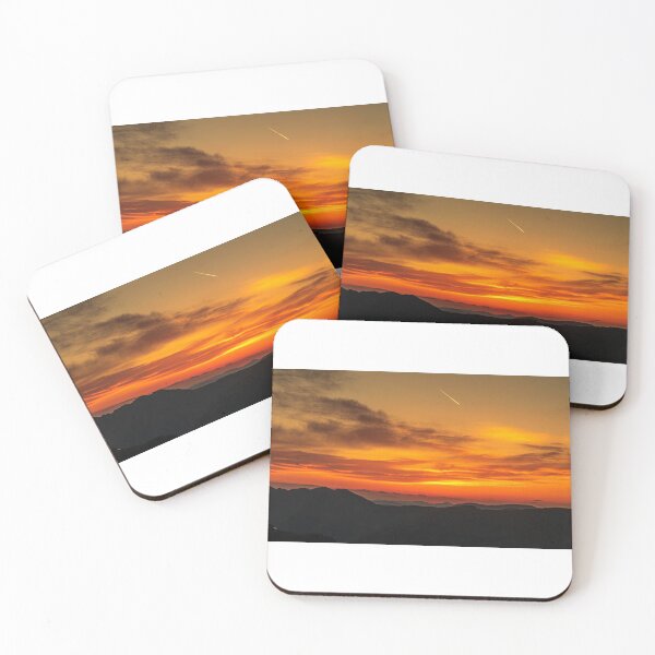 Item preview, Sunset over the Aonach Eagach, GlenCoe, Scotland, Landscape designed and sold by Stravaigin.