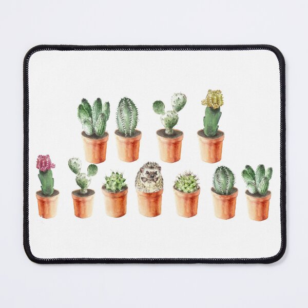 Item preview, Cacti and Hedgehog in Terra Cotta Pots designed and sold by wanderinglaur.