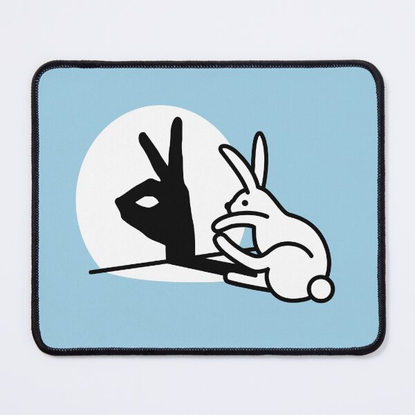 Item preview, Funny Rabbit hand shadow puppets humor pop art designed and sold by LaundryFactory.