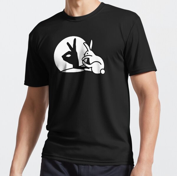 Item preview, Funny Rabbit hand shadow puppets humor pop art designed and sold by LaundryFactory.