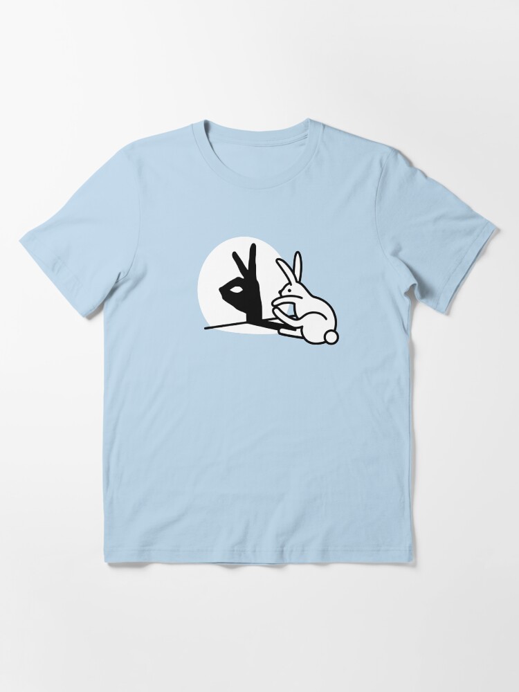 Thumbnail 3 of 7, Essential T-Shirt, Funny Rabbit hand shadow puppets humor pop art designed and sold by LaundryFactory.