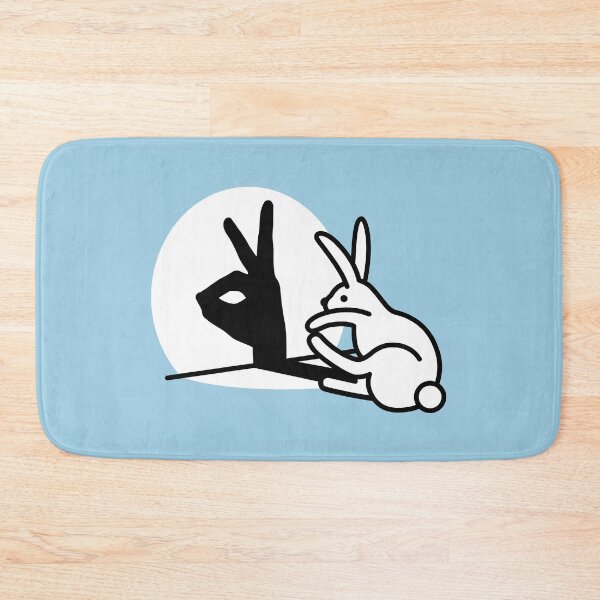 Item preview, Funny Rabbit hand shadow puppets humor pop art designed and sold by LaundryFactory.