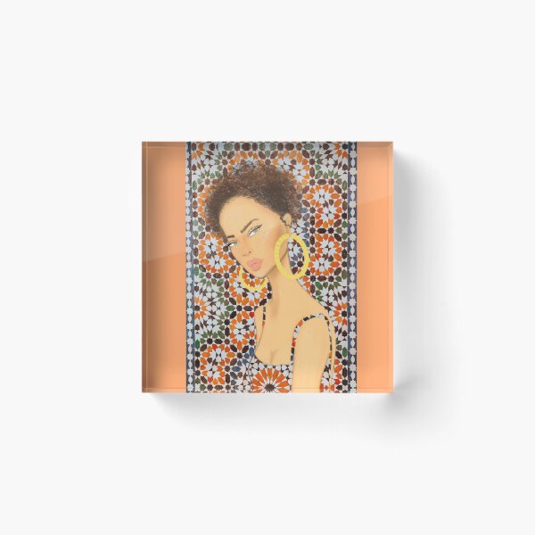 Item preview, Afro Moroccan girl boho decor Zelig drawing designed and sold by Imanitasong.