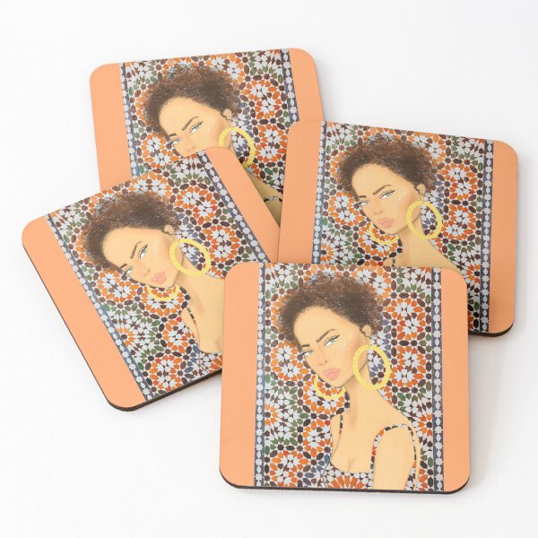 Item preview, Afro Moroccan girl boho decor Zelig drawing designed and sold by Imanitasong.