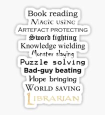 Librarian black text Sticker