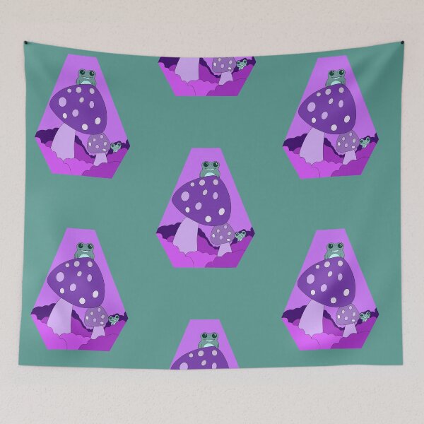 Item preview, Purple Mushrooms and Frogs designed and sold by SchlockHorror.