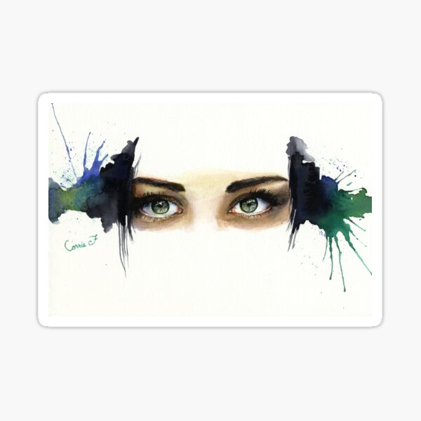 "It's in the Eyes" Watercolor Eyes Painting Sticker