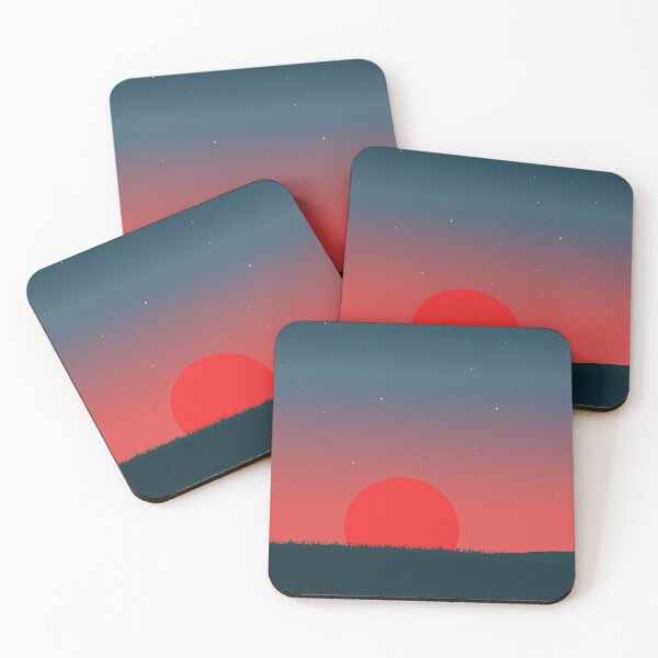 Item preview, Nature sunset scenery with red sun designed and sold by risingrocket.