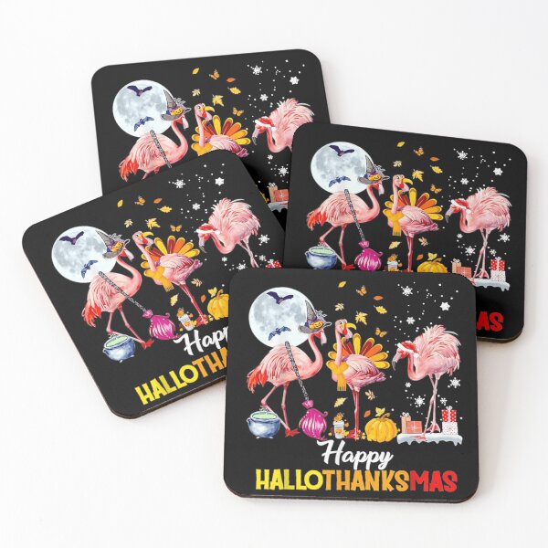 Item preview, Flamingo Happy HalloThanksmas Funny Halloween Thanksgiving designed and sold by sharpYSbell.