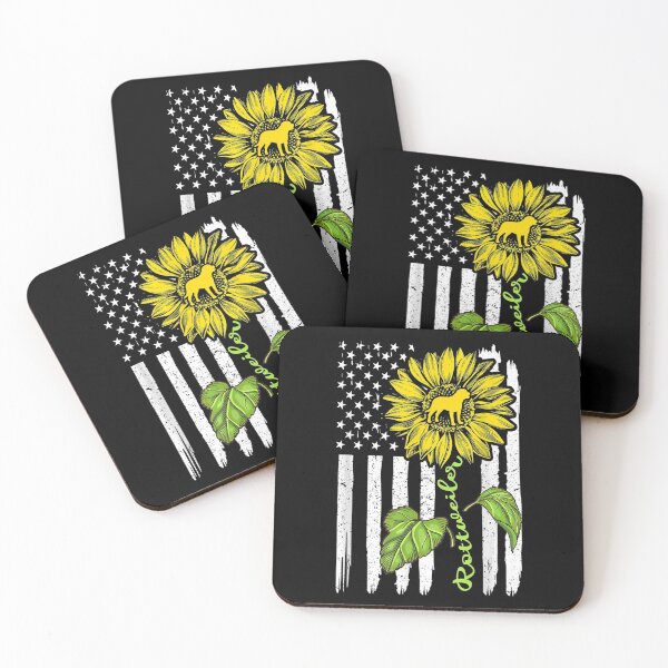 Item preview, Rottweiler Dog American Flag And Sunflower Gift designed and sold by angelata.