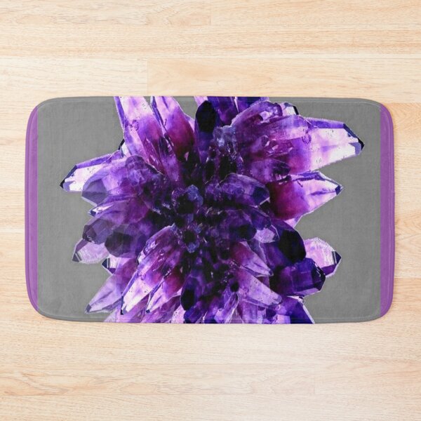 Item preview, PURPLE AMETHYST QUARTZ CRTSTALS GREY ART designed and sold by sharlesart.
