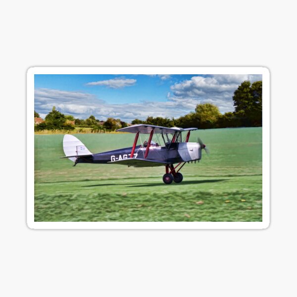 De Havilland Tiger Moth- Black Sticker